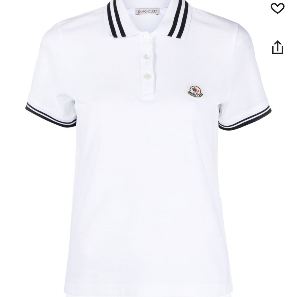 Small White , Red , and Navy Blue women’s Polo Moncler